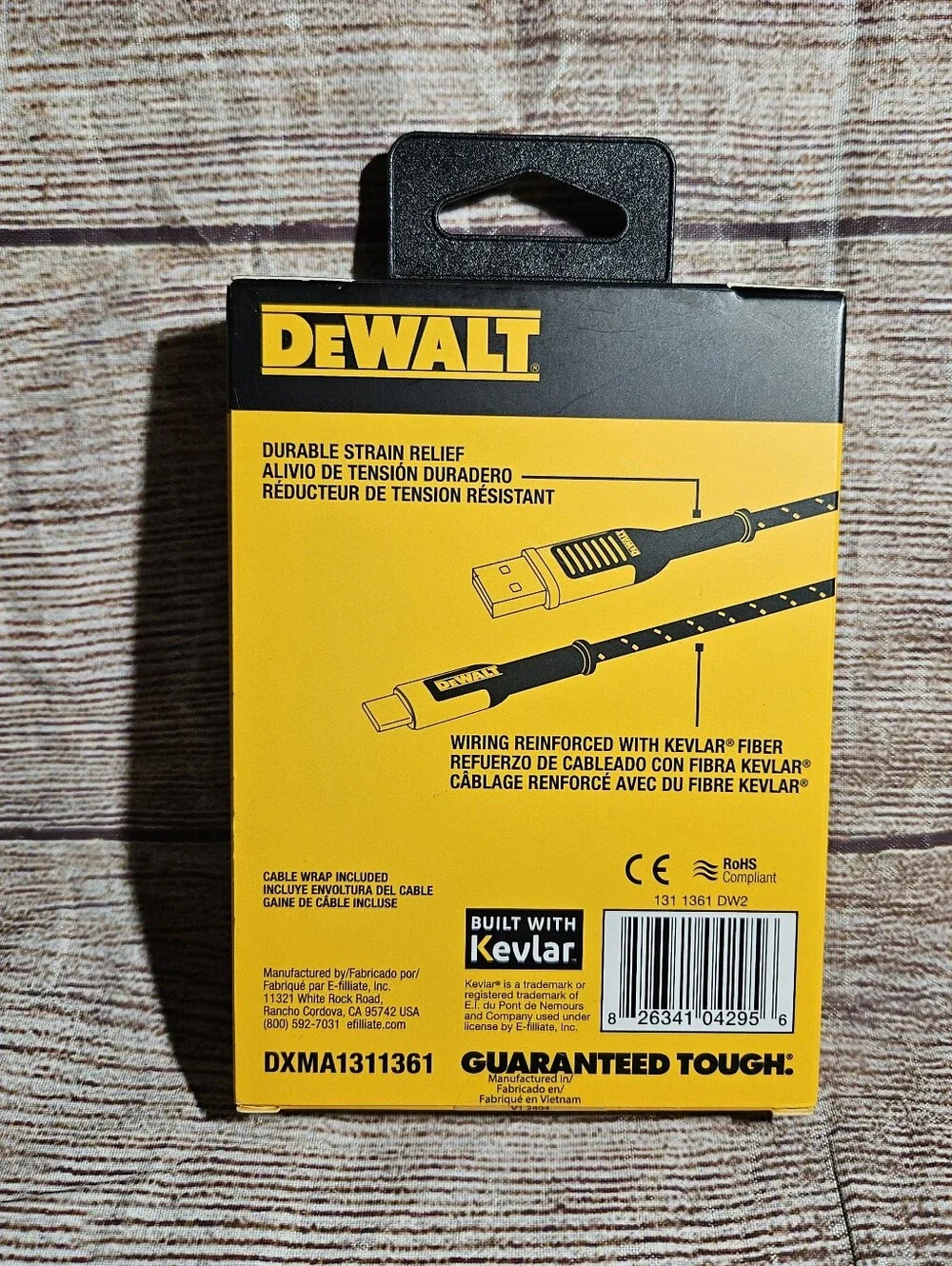DEWALT Heavy Duty USB C Braided Nylon USB A to Type C Charger Cable